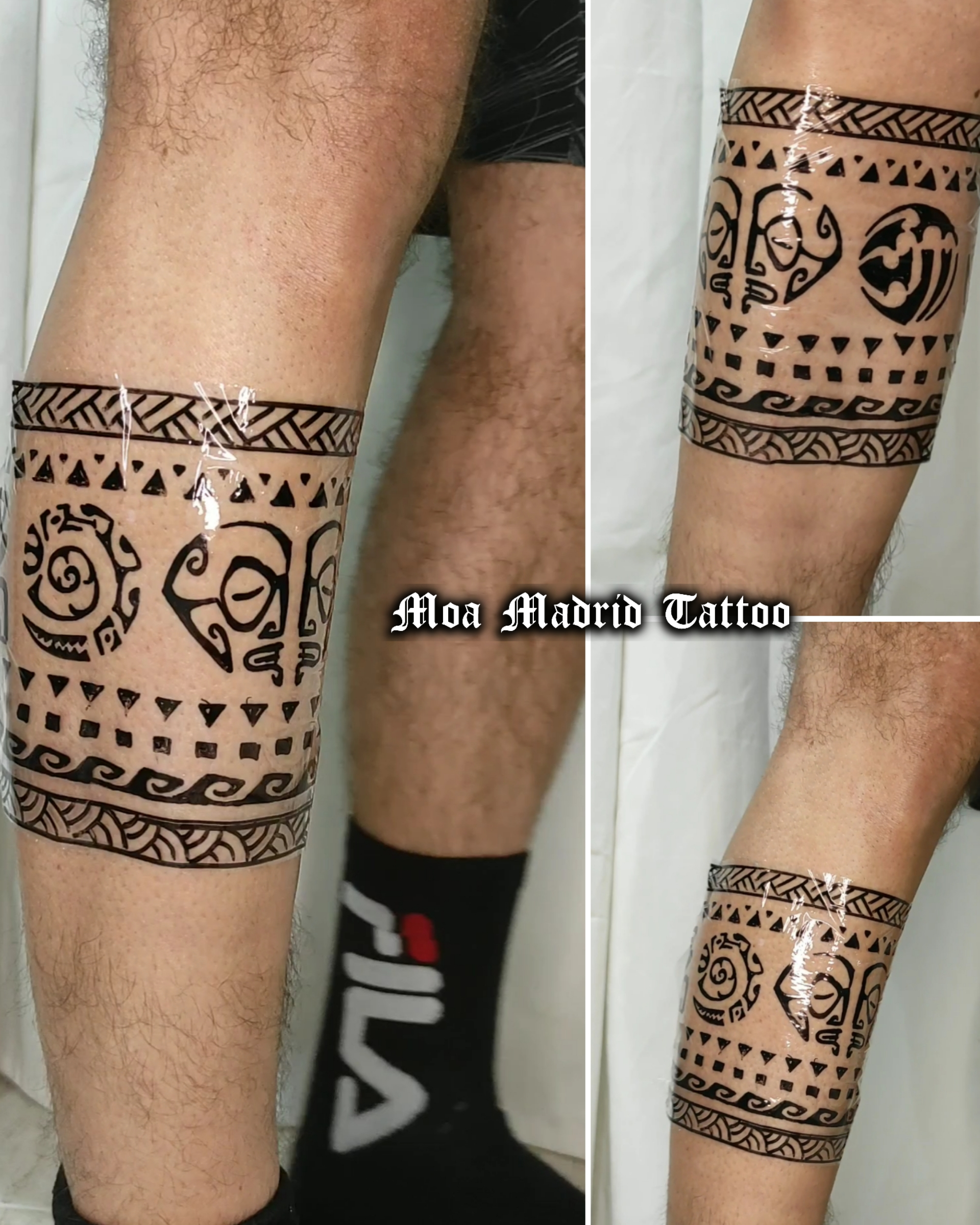 Pruebas previas de diseño de tatuaje polinesio