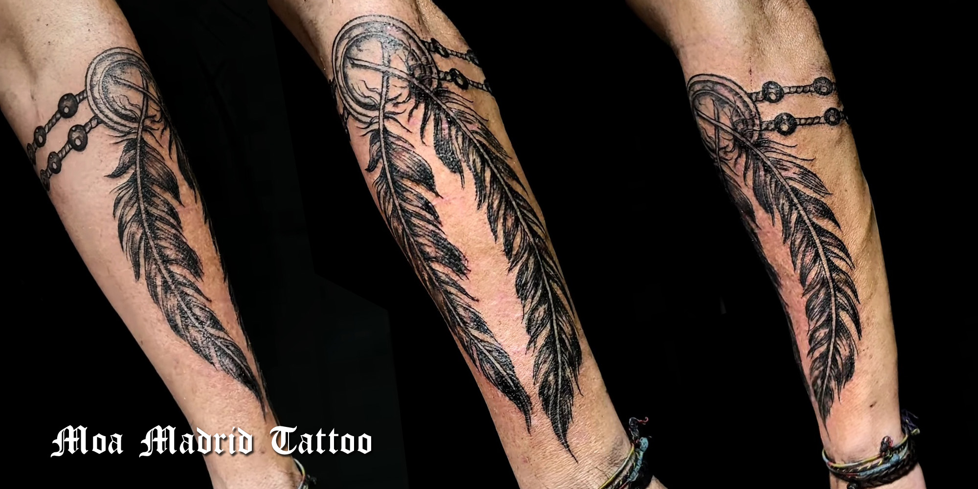 Opiniones de clientes sobre Moa Madrid Tattoo - Tatuaje de brazalete de plumas indio