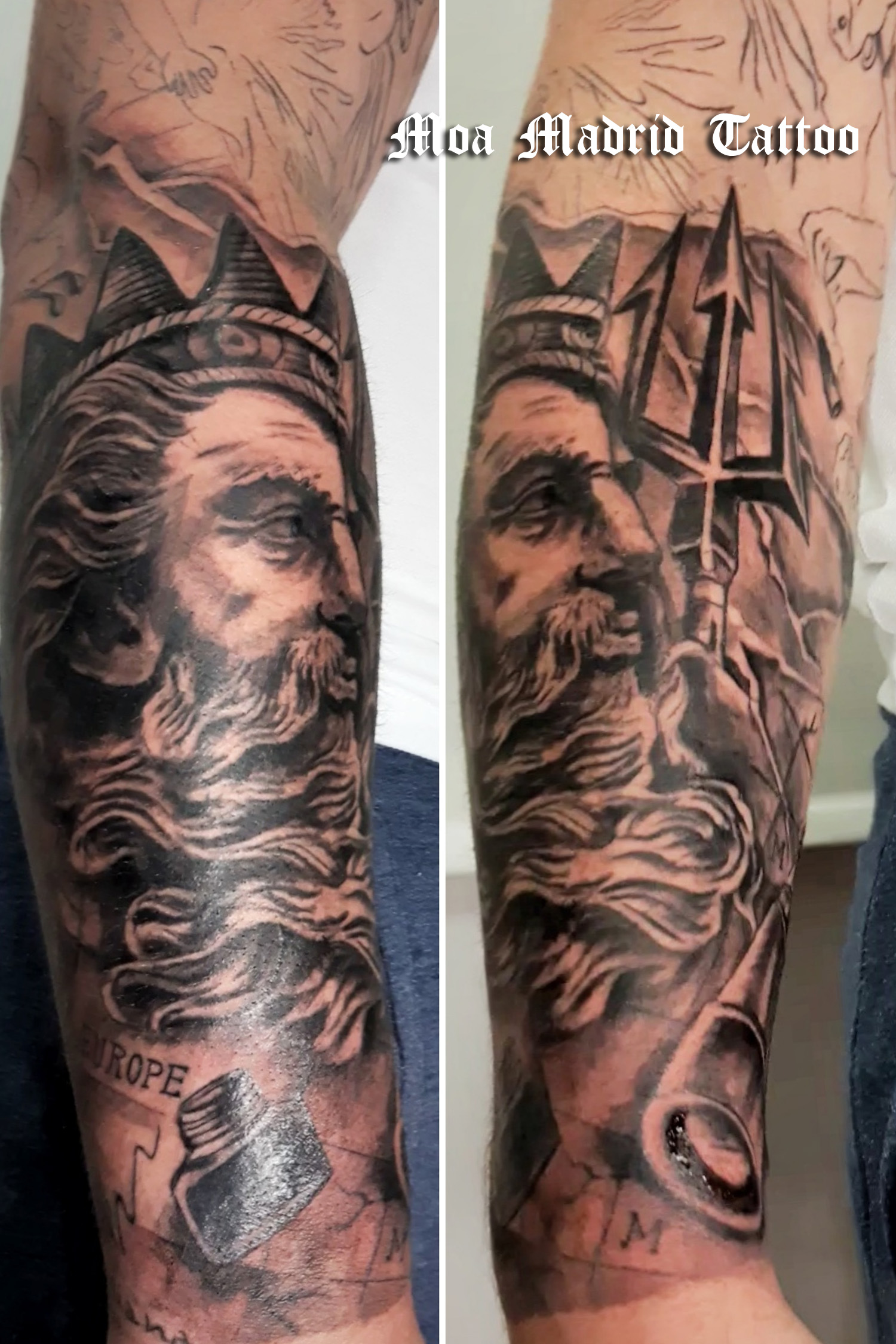 Tatuaje Neptuno Atlético de Madrid