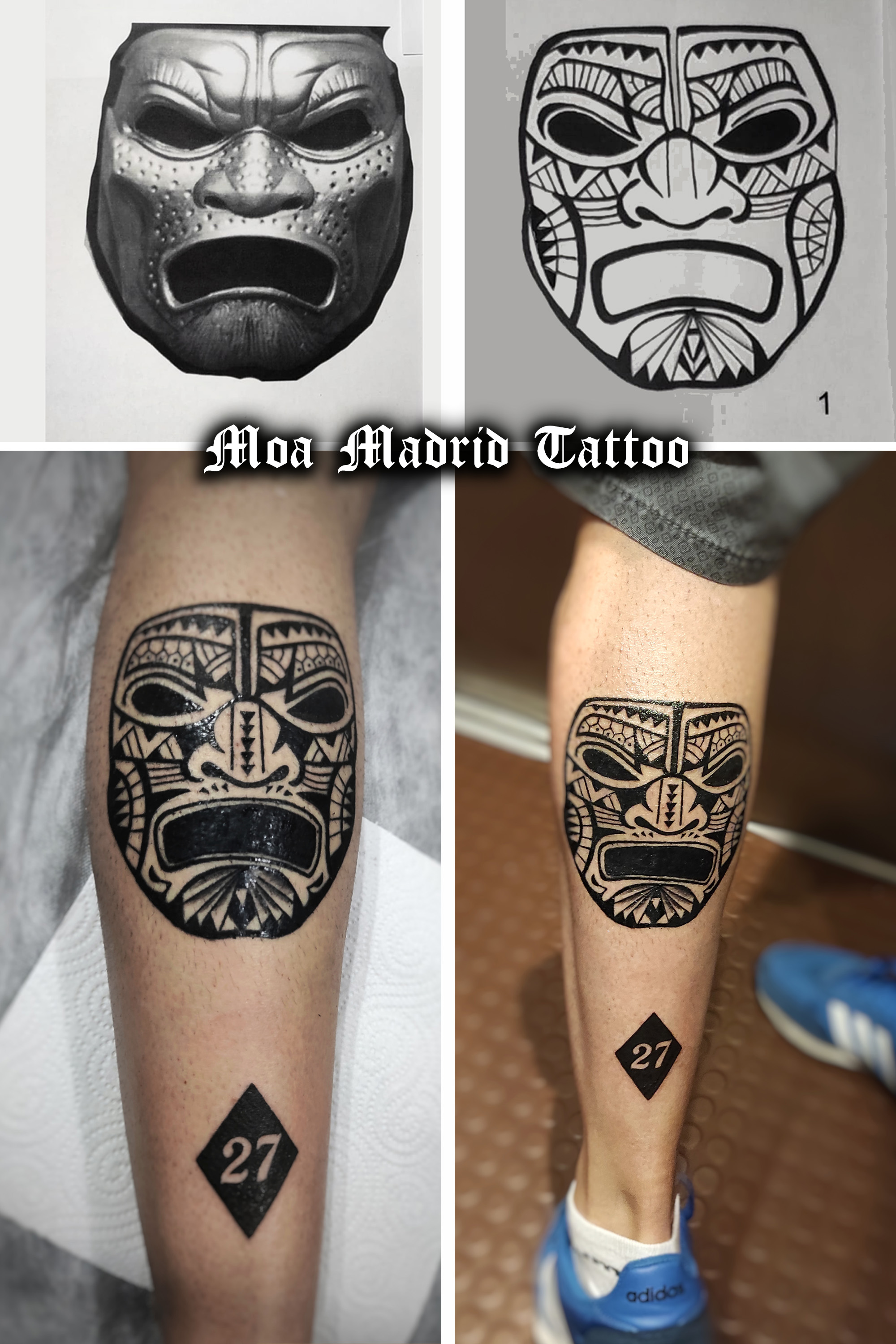 Nuevos estilos de tatuajes: máscara de teatro griego del siglo V a.C rediseñada ¡en estilo maorí!