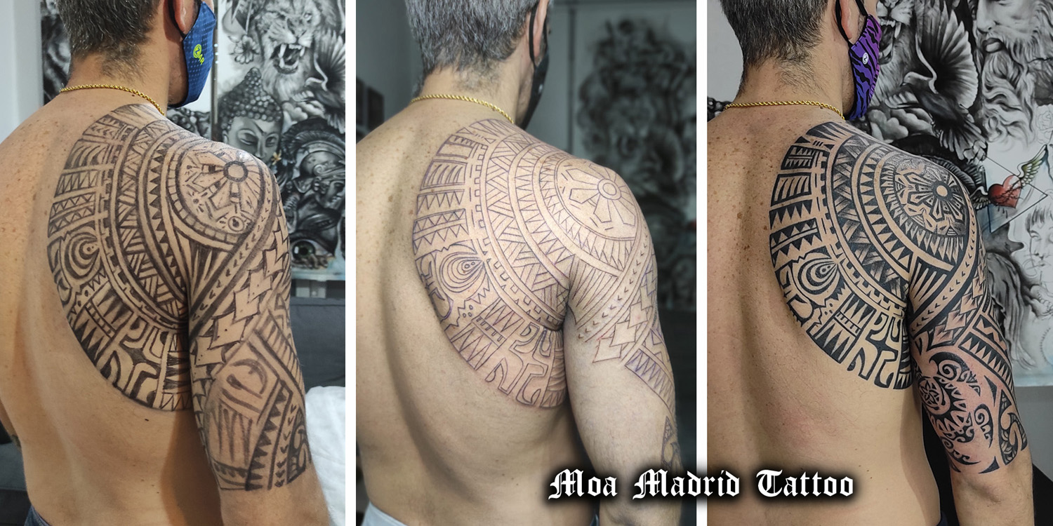 PRUEBA del diseño creado dibujándolo en la piel y TATUAJE terminado