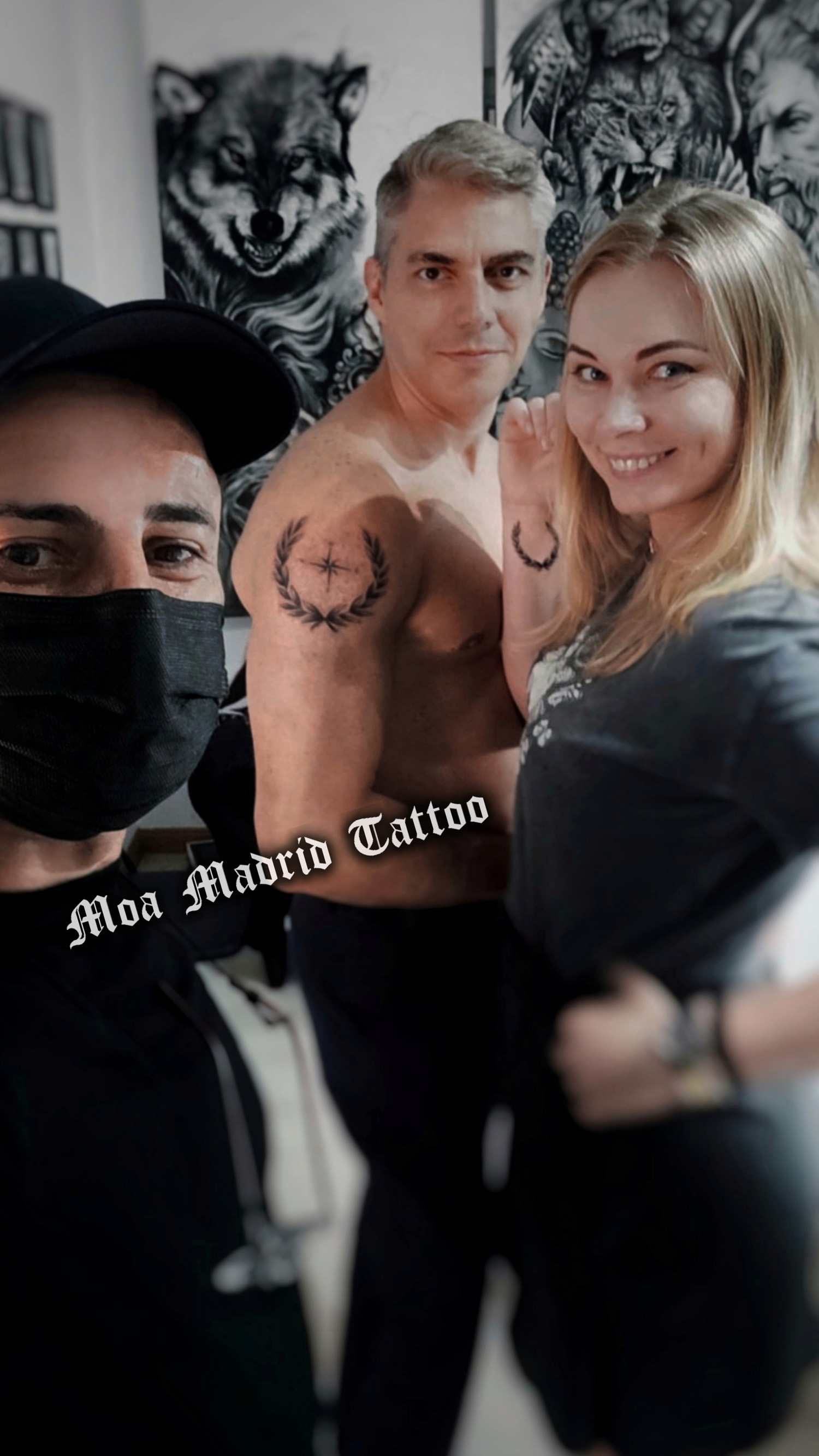 Tatuajes de parejas en Madrid: corona de laurel