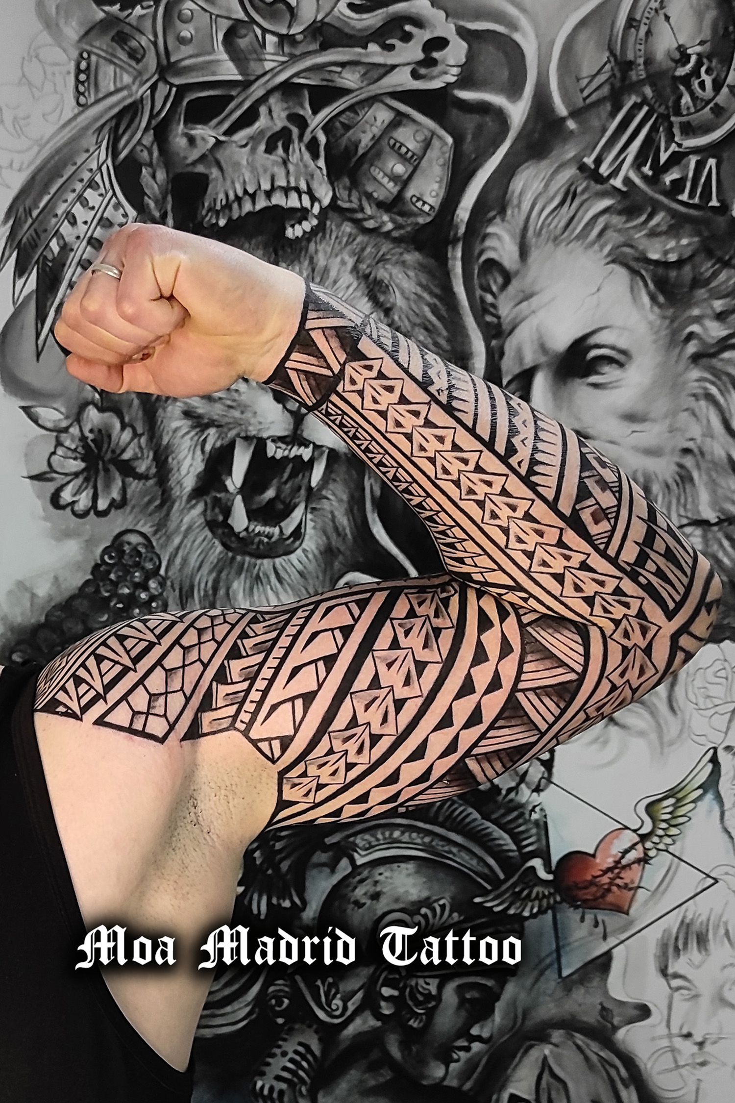 Tatuaje samoano de manga completa
