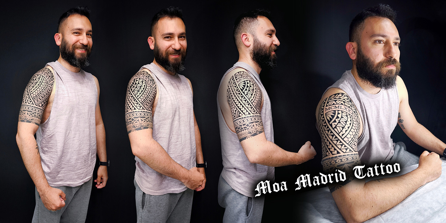 Opinión en Google por tatauje samoano en el hombro creado por tatuador Moa Madrid