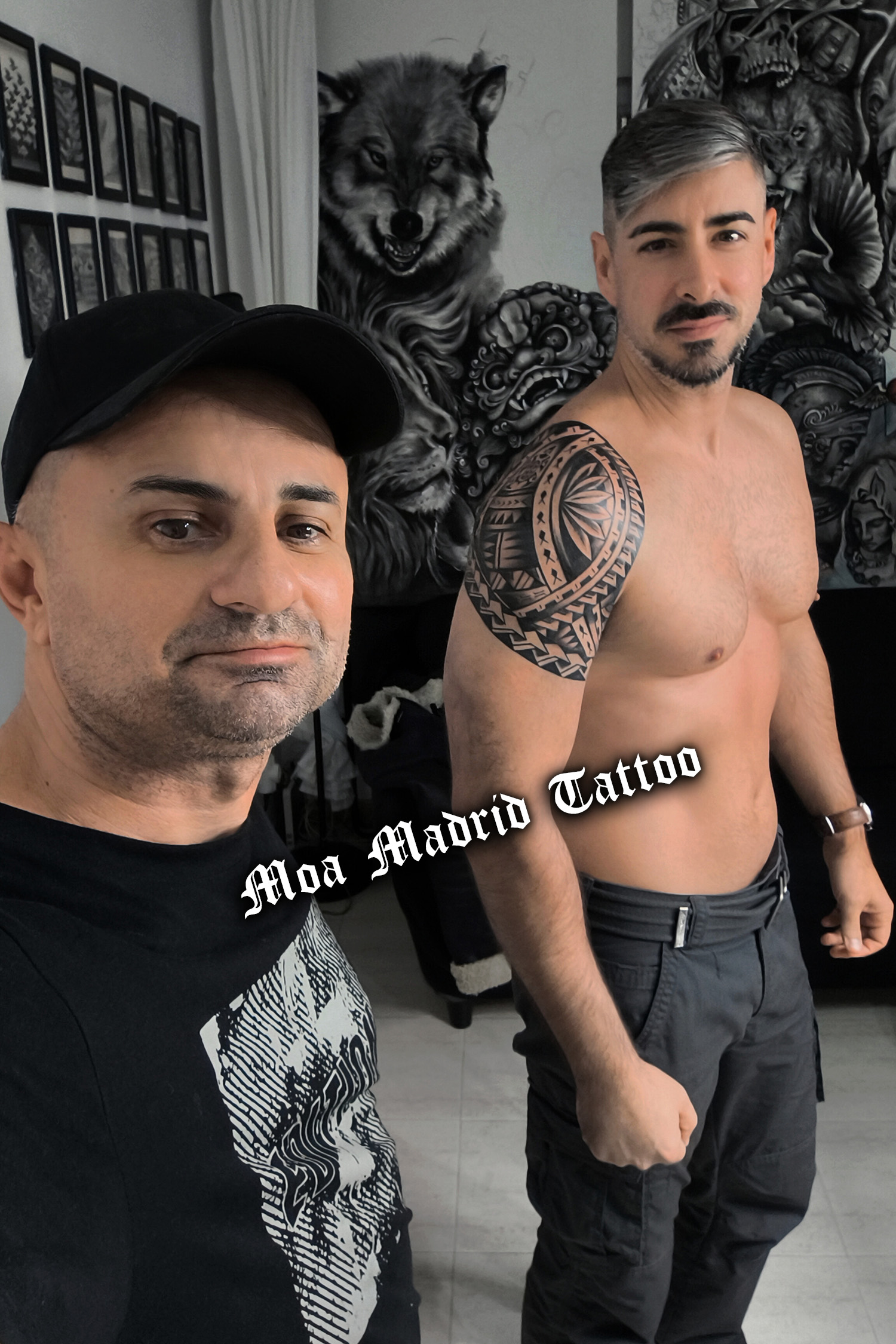 Tatuaje samoano para Celso, de Albacete, en mi estudio de Madrid