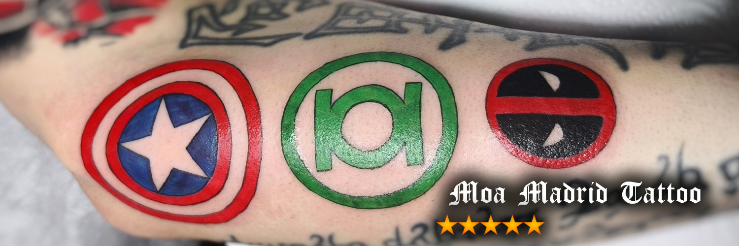 Novedades Moa Madrid Tattoo - Tatuajes de logos de superhéroes