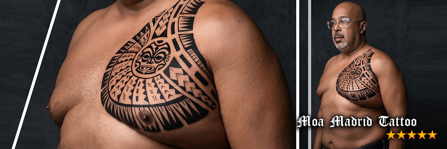 Novedades Moa Madrid Tattoo - Tatuaje maorí en el pectoral al estilo de The Rock
