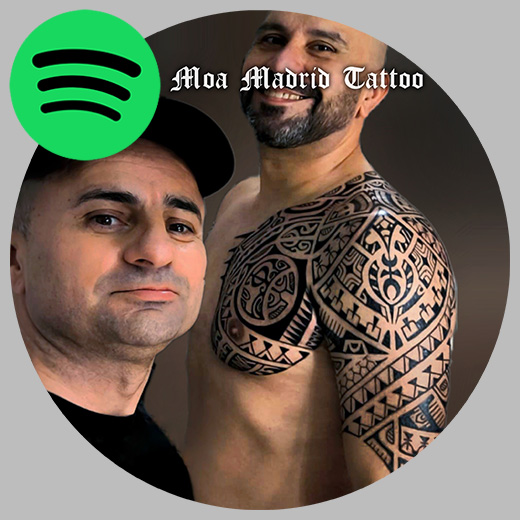 Escucha mis playlists de Música para tatuar en mi Spotify Moa Madrid Tattoo