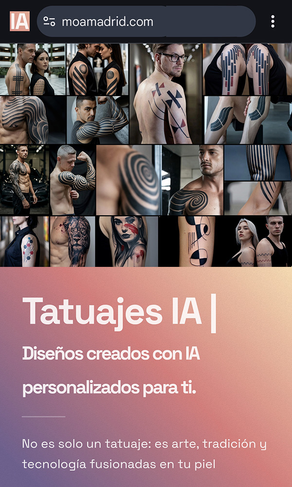 Web de tatuajes creados con IA
